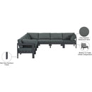 Meridian Nizuc Grey Water Resistant Fabric Outdoor Patio Modular Sectional IMAGE 8