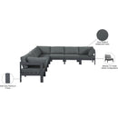 Meridian Nizuc Grey Water Resistant Fabric Outdoor Patio Modular Sectional IMAGE 8