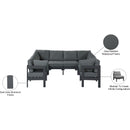 Meridian Nizuc Grey Water Resistant Fabric Outdoor Patio Modular Sectional IMAGE 8