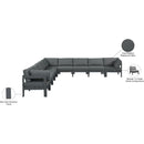 Meridian Nizuc Grey Water Resistant Fabric Outdoor Patio Modular Sectional IMAGE 8
