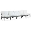 Meridian Nizuc White Water Resistant Fabric Outdoor Patio Modular Sofa IMAGE 8