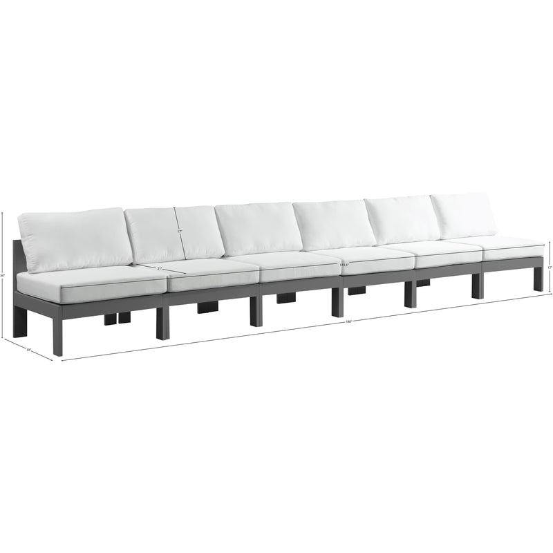 Meridian Nizuc White Water Resistant Fabric Outdoor Patio Modular Sofa IMAGE 8