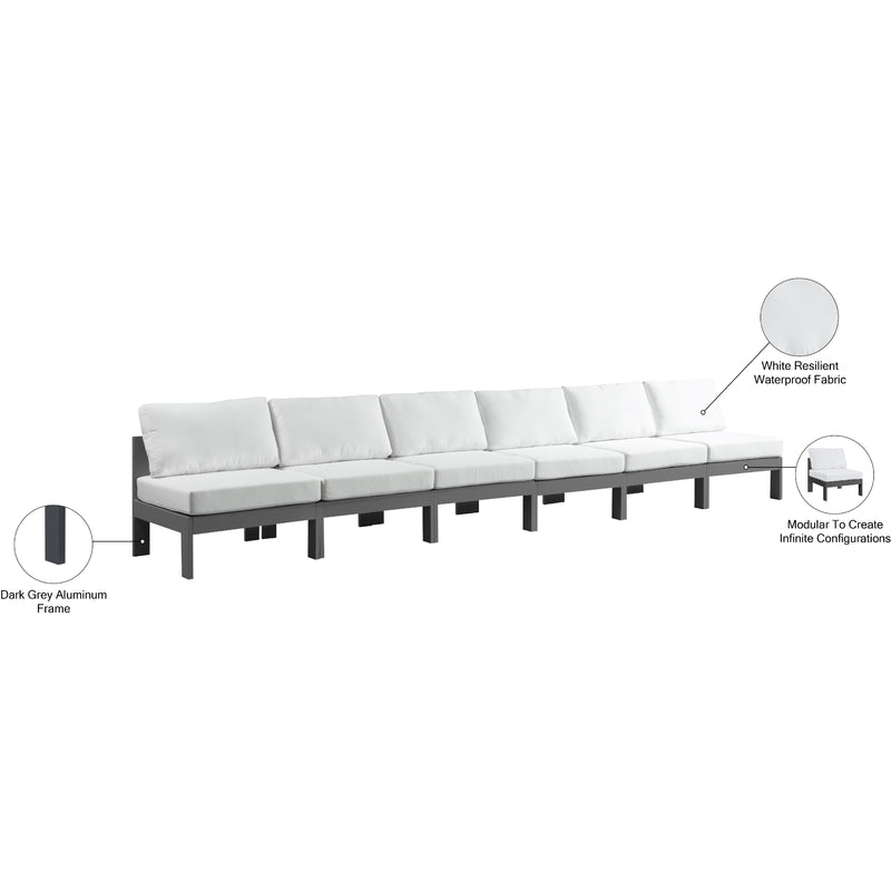 Meridian Nizuc White Water Resistant Fabric Outdoor Patio Modular Sofa IMAGE 9