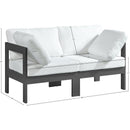 Meridian Nizuc White Water Resistant Fabric Outdoor Patio Modular Sofa IMAGE 8