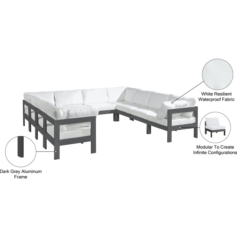 Meridian Nizuc White Water Resistant Fabric Outdoor Patio Modular Sectional IMAGE 9