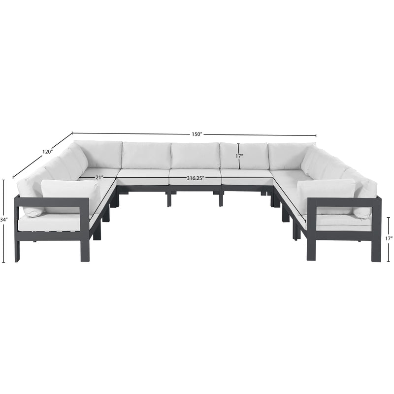 Meridian Nizuc White Water Resistant Fabric Outdoor Patio Modular Sectional IMAGE 7