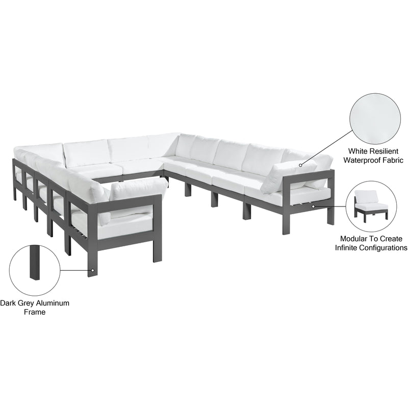 Meridian Nizuc White Water Resistant Fabric Outdoor Patio Modular Sectional IMAGE 9