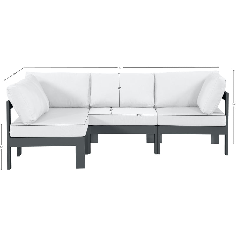 Meridian Nizuc White Water Resistant Fabric Outdoor Patio Modular Sectional IMAGE 11