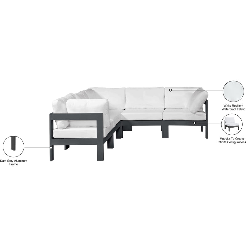 Meridian Nizuc White Water Resistant Fabric Outdoor Patio Modular Sectional IMAGE 8