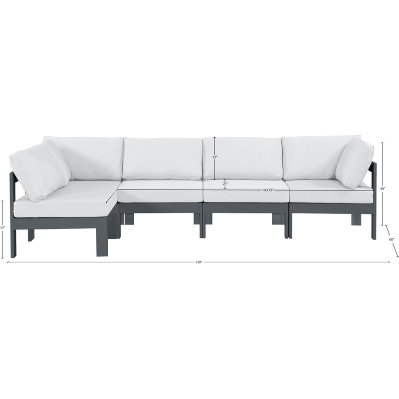 Meridian Nizuc White Water Resistant Fabric Outdoor Patio Modular Sectional IMAGE 11