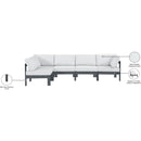 Meridian Nizuc White Water Resistant Fabric Outdoor Patio Modular Sectional IMAGE 12