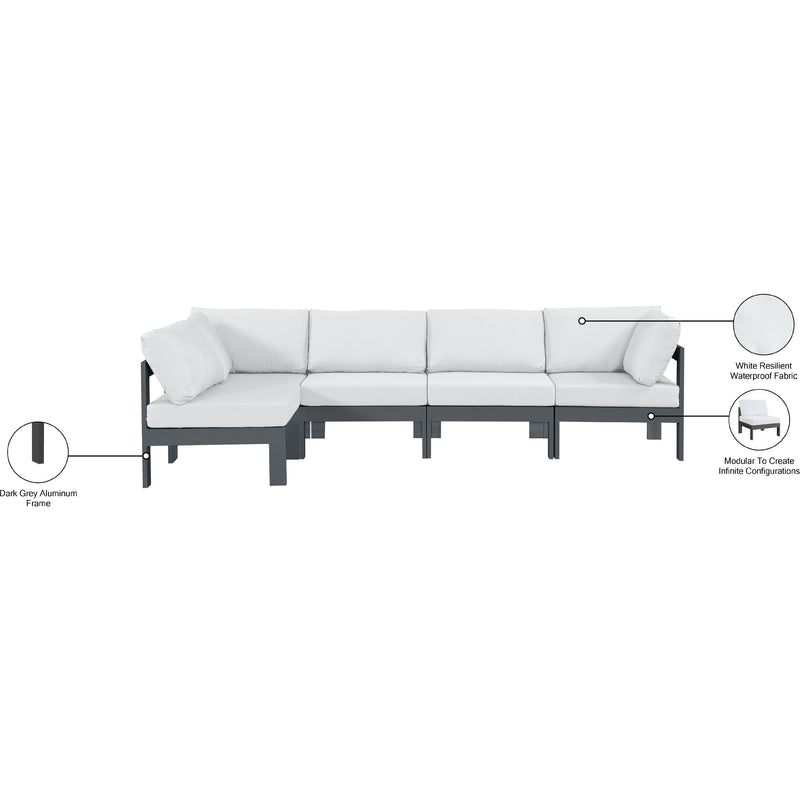 Meridian Nizuc White Water Resistant Fabric Outdoor Patio Modular Sectional IMAGE 12