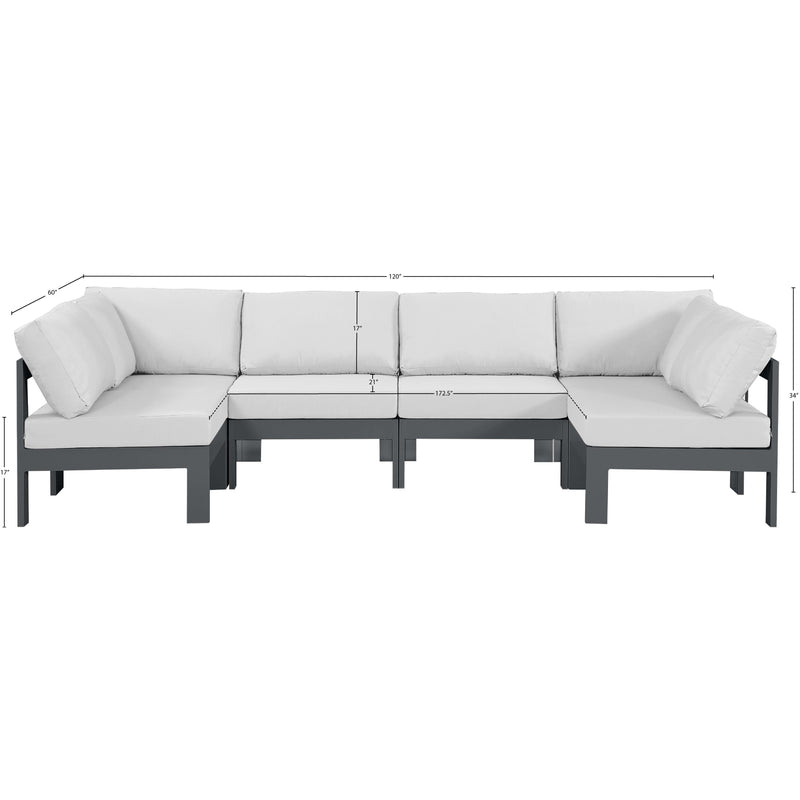 Meridian Nizuc White Water Resistant Fabric Outdoor Patio Modular Sectional IMAGE 7
