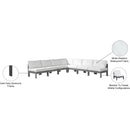 Meridian Nizuc White Water Resistant Fabric Outdoor Patio Modular Sectional IMAGE 9