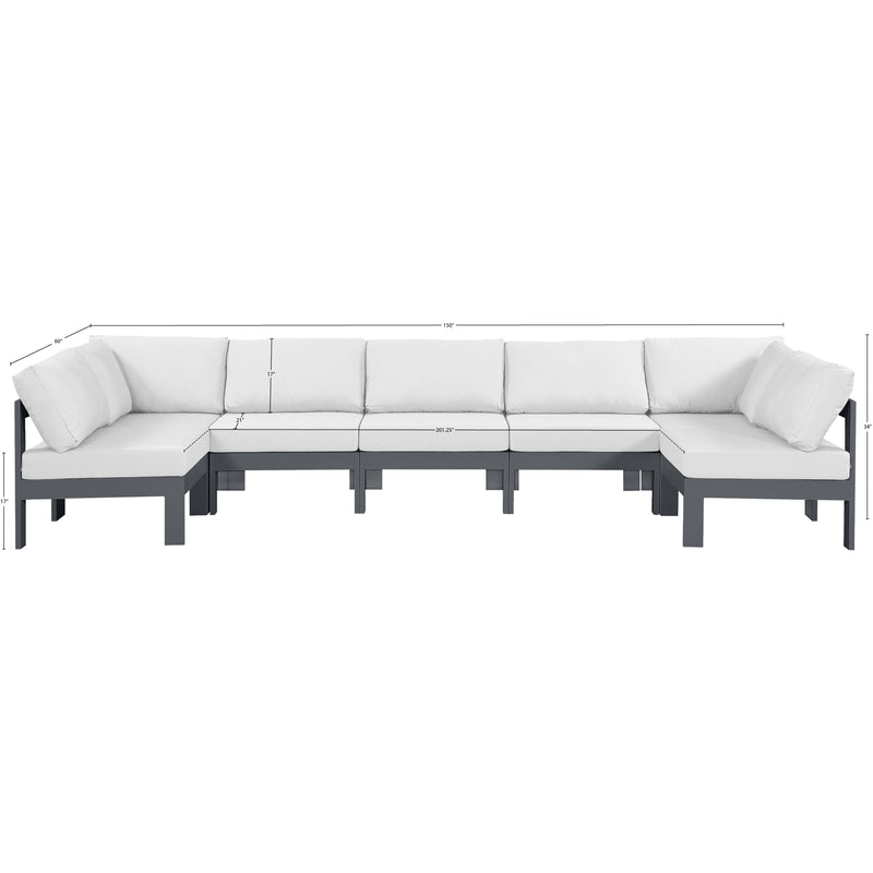 Meridian Nizuc White Water Resistant Fabric Outdoor Patio Modular Sectional IMAGE 7
