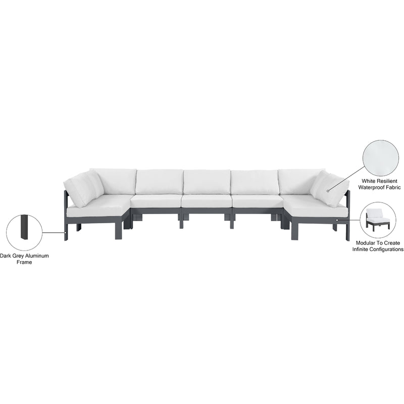 Meridian Nizuc White Water Resistant Fabric Outdoor Patio Modular Sectional IMAGE 8