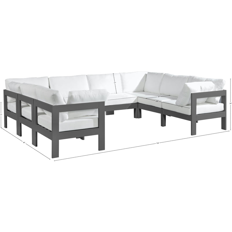 Meridian Nizuc White Water Resistant Fabric Outdoor Patio Modular Sectional IMAGE 8