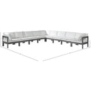 Meridian Nizuc White Water Resistant Fabric Outdoor Patio Modular Sectional IMAGE 8