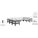 Meridian Nizuc White Water Resistant Fabric Outdoor Patio Modular Sectional IMAGE 8