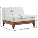 Meridian Rio Off White Water Resistant Fabric Outdoor Patio Modular Armless Chair IMAGE 5