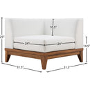 Meridian Rio Off White Water Resistant Fabric Outdoor Patio Modular Corner Chair IMAGE 6