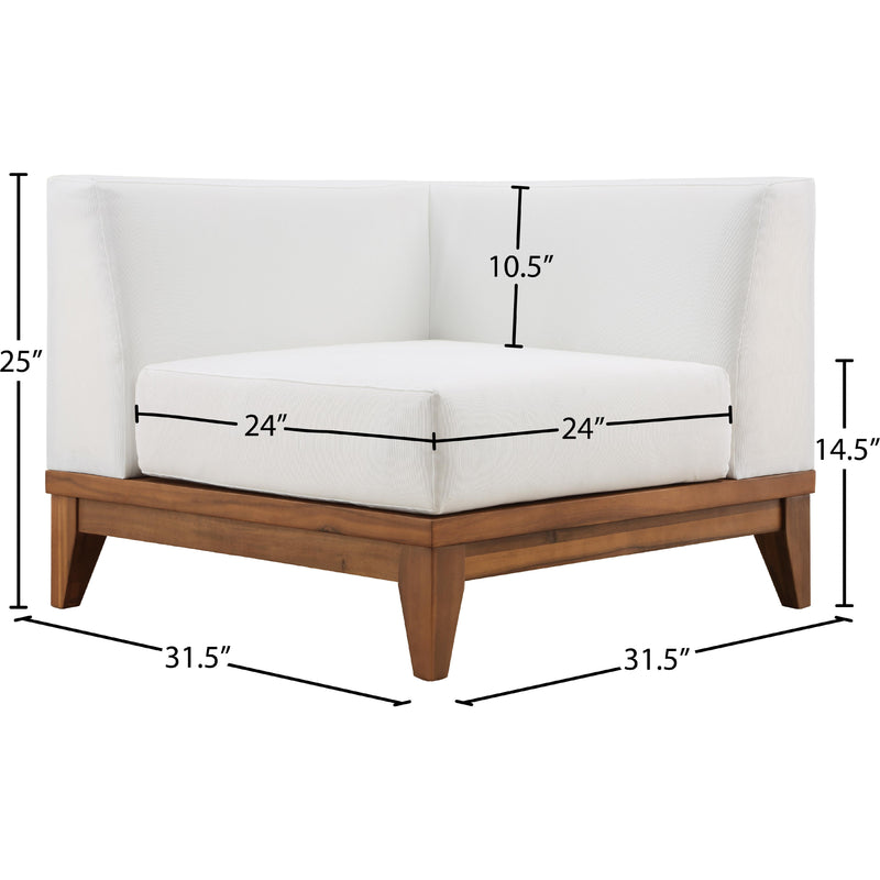 Meridian Rio Off White Water Resistant Fabric Outdoor Patio Modular Corner Chair IMAGE 6