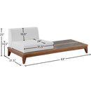 Meridian Rio Off White Water Resistant Fabric Outdoor Patio Modular Chair w/ Integrated Table IMAGE 6