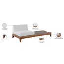 Meridian Rio Off White Water Resistant Fabric Outdoor Patio Modular Chair w/ Integrated Table IMAGE 7