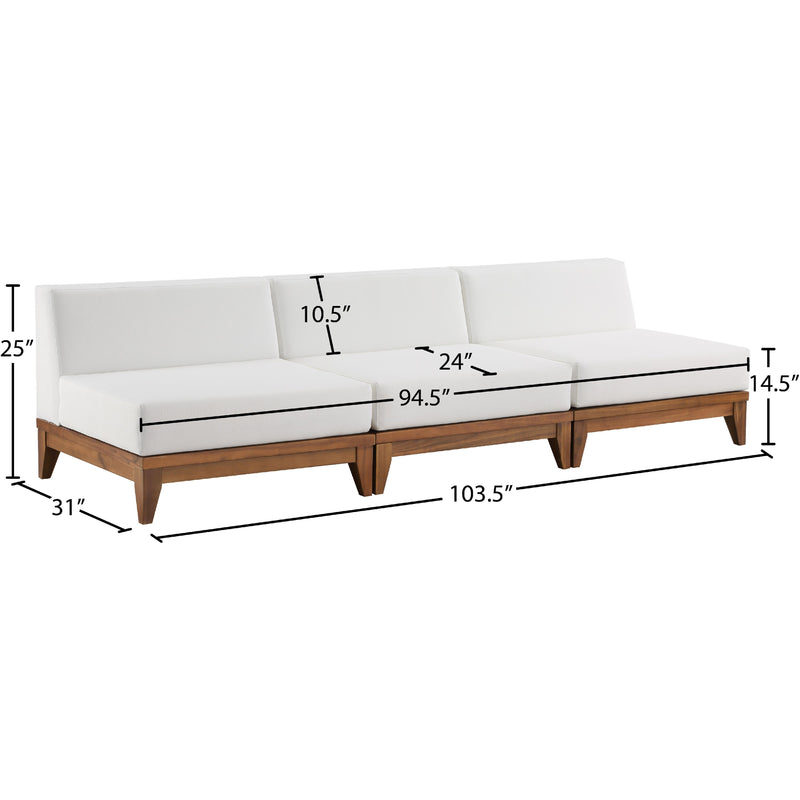 Meridian Rio Off White Water Resistant Fabric Outdoor Patio Modular Sofa IMAGE 6