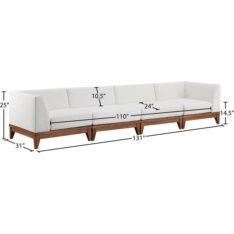Meridian Rio Off White Water Resistant Fabric Outdoor Patio Modular Sofa IMAGE 5