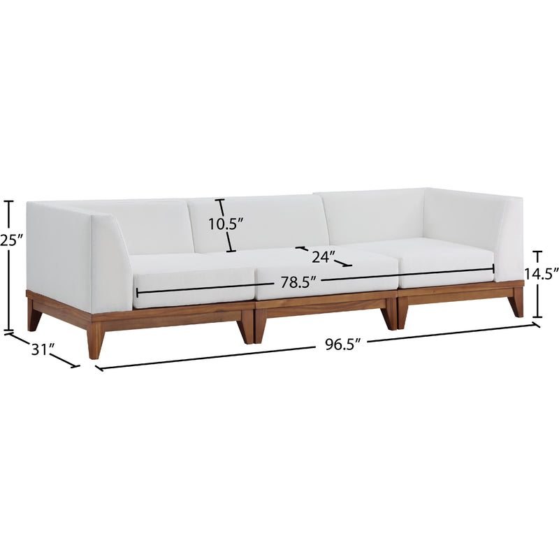 Meridian Rio Off White Water Resistant Fabric Outdoor Patio Modular Sofa IMAGE 4