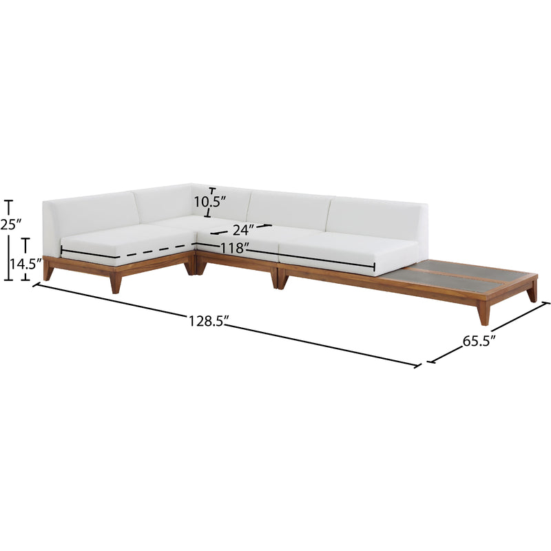 Meridian Rio Off White Water Resistant Fabric Outdoor Patio Modular Sectional IMAGE 3