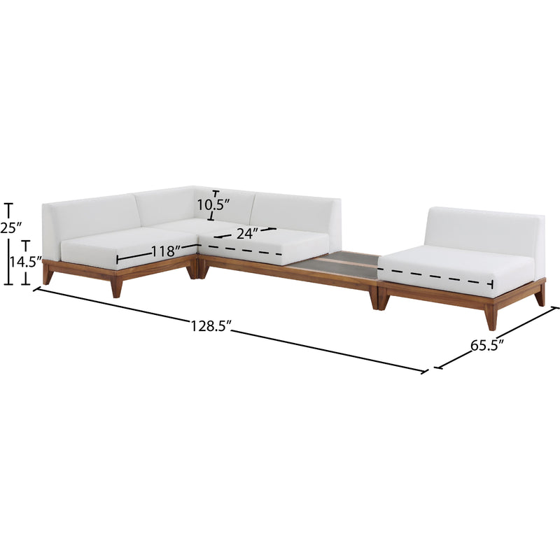 Meridian Rio Off White Water Resistant Fabric Outdoor Patio Modular Sectional IMAGE 3