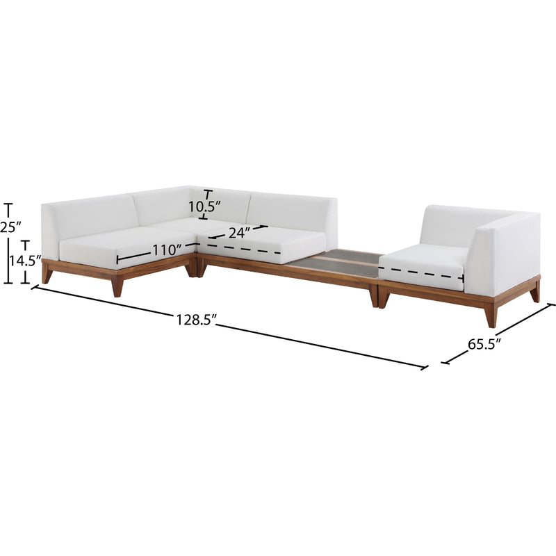Meridian Rio Off White Water Resistant Fabric Outdoor Patio Modular Sectional IMAGE 3