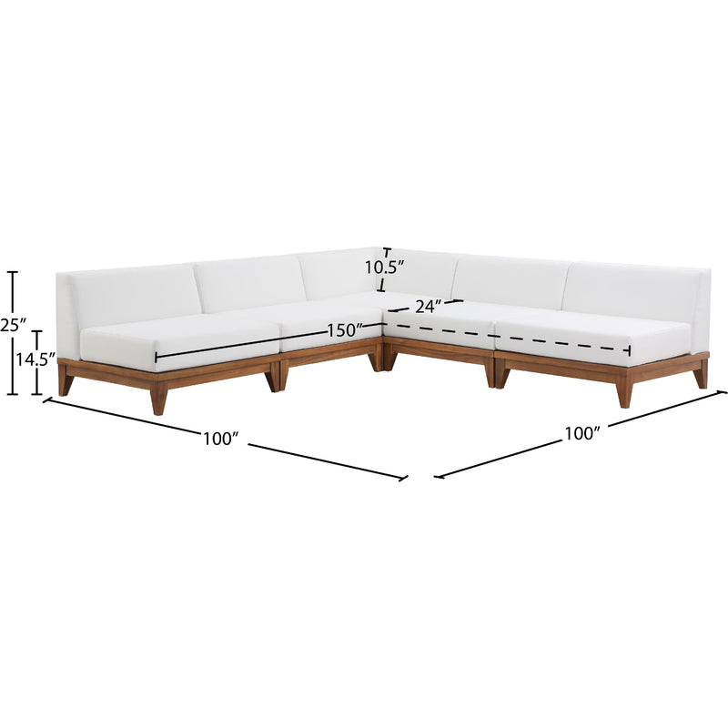 Meridian Rio Off White Water Resistant Fabric Outdoor Patio Modular Sectional IMAGE 3