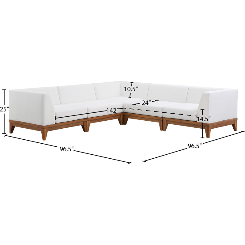 Meridian Rio Off White Water Resistant Fabric Outdoor Patio Modular Sectional IMAGE 3