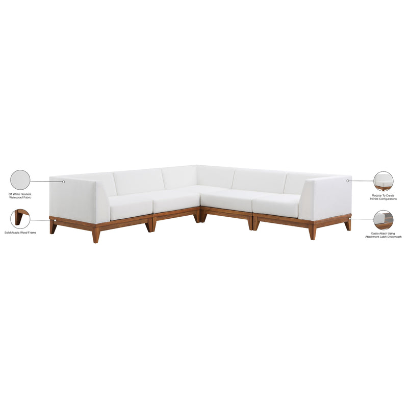 Meridian Rio Off White Water Resistant Fabric Outdoor Patio Modular Sectional IMAGE 4