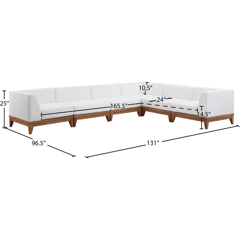 Meridian Rio Off White Water Resistant Fabric Outdoor Patio Modular Sectional IMAGE 3