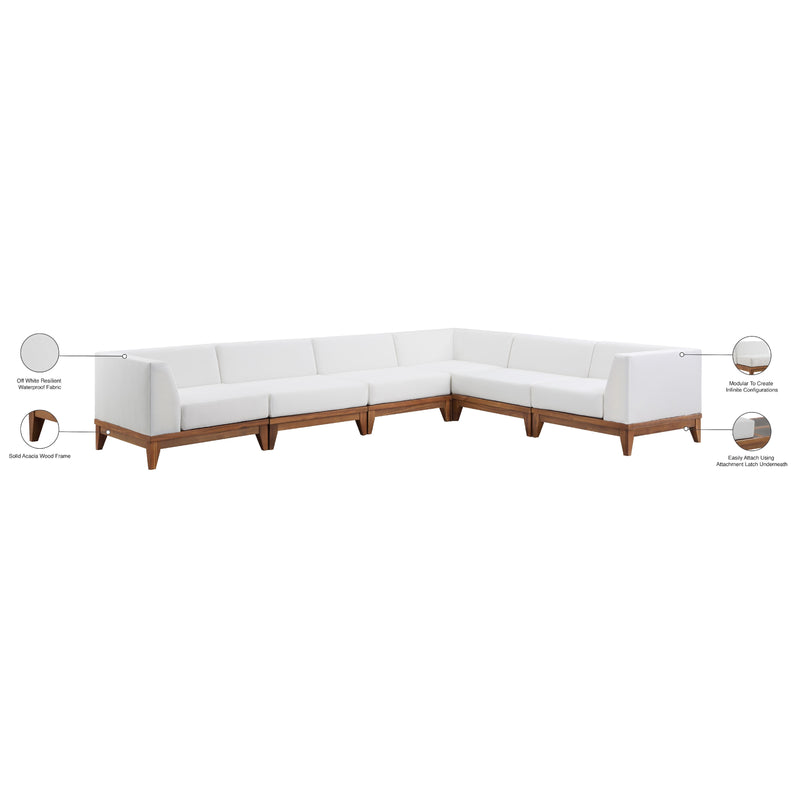 Meridian Rio Off White Water Resistant Fabric Outdoor Patio Modular Sectional IMAGE 4