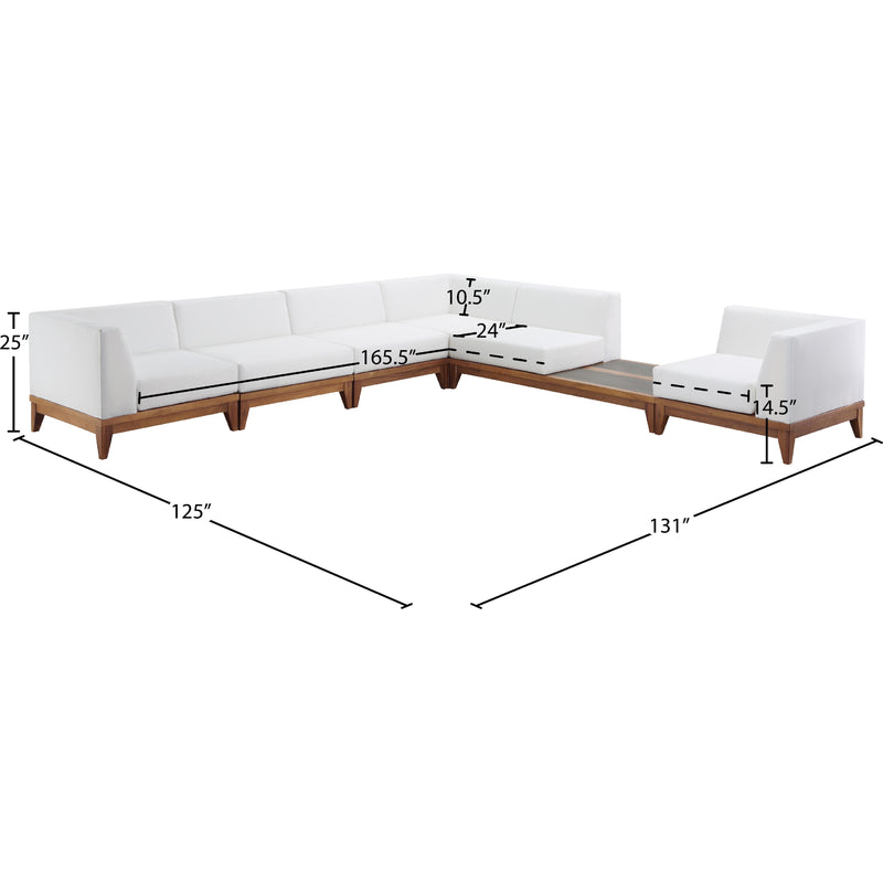 Meridian Rio Off White Water Resistant Fabric Outdoor Patio Modular Sectional IMAGE 5