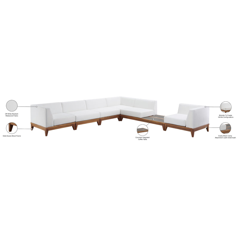 Meridian Rio Off White Water Resistant Fabric Outdoor Patio Modular Sectional IMAGE 6