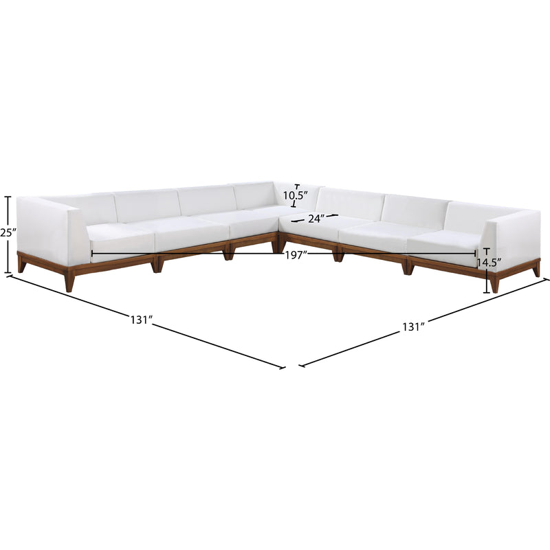 Meridian Rio Off White Water Resistant Fabric Outdoor Patio Modular Sectional IMAGE 3