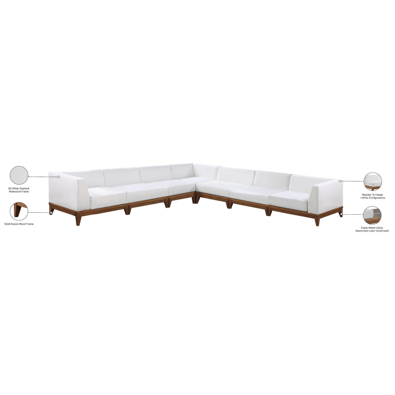 Meridian Rio Off White Water Resistant Fabric Outdoor Patio Modular Sectional IMAGE 4