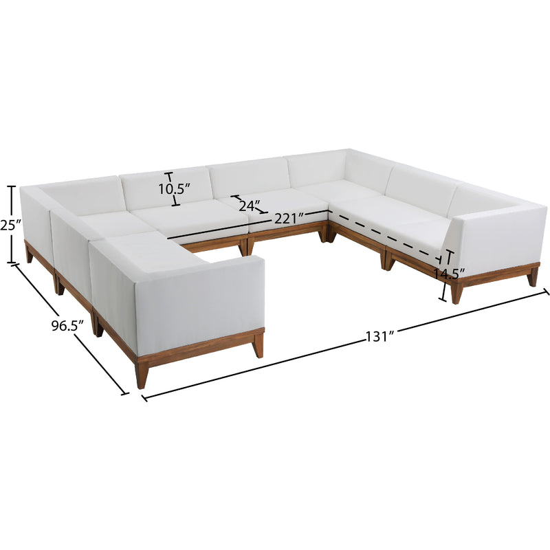 Meridian Rio Off White Water Resistant Fabric Outdoor Patio Modular Sectional IMAGE 3