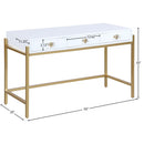 Meridian Abigail White / Gold Desk/Console IMAGE 8
