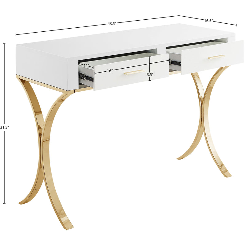 Meridian Monroe Gold Vanity / Desk / Console IMAGE 6