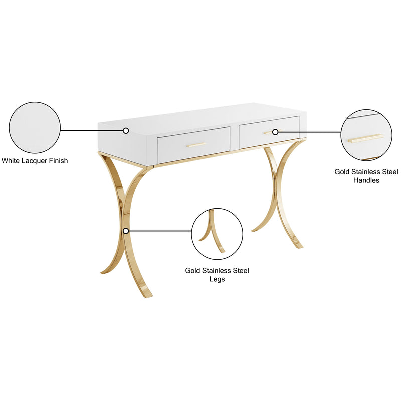 Meridian Monroe Gold Vanity / Desk / Console IMAGE 7