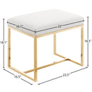 Meridian Monroe Gold Ottoman / Stool IMAGE 3