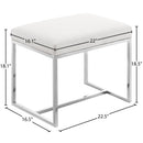 Meridian Monroe Chrome Ottoman / Stool IMAGE 3