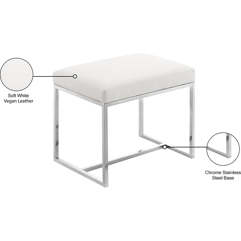 Meridian Monroe Chrome Ottoman / Stool IMAGE 4